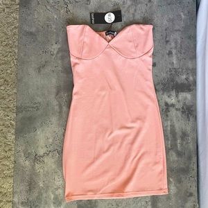 Pink Mini Strapless Bodycon Dress - BOOHOO (S)